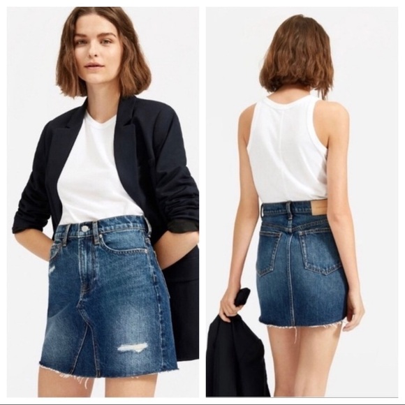Everlane Reconstructed Denim Skirt - Picture 1 of 10